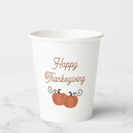Prettig Thanksgiving Pompoen Herfst Papieren Bekers