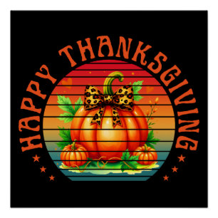 Prettig thanksgiving pompoen herfst seizoen herfst perfect poster