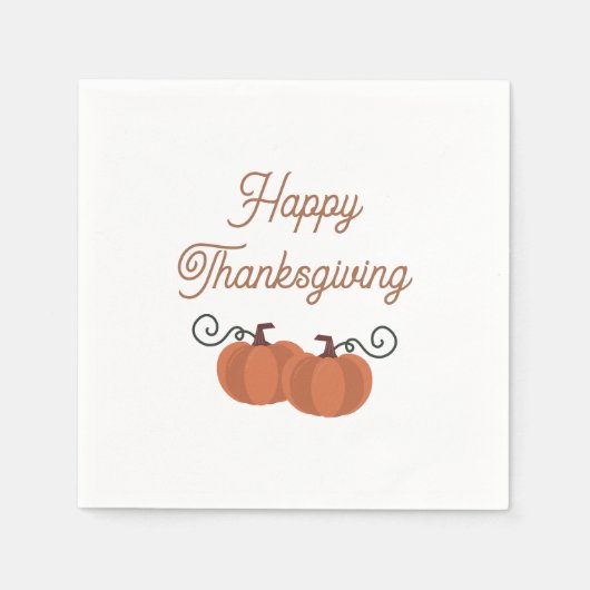 Prettig Thanksgiving Pompoen Herfst Servet (Voorkant)