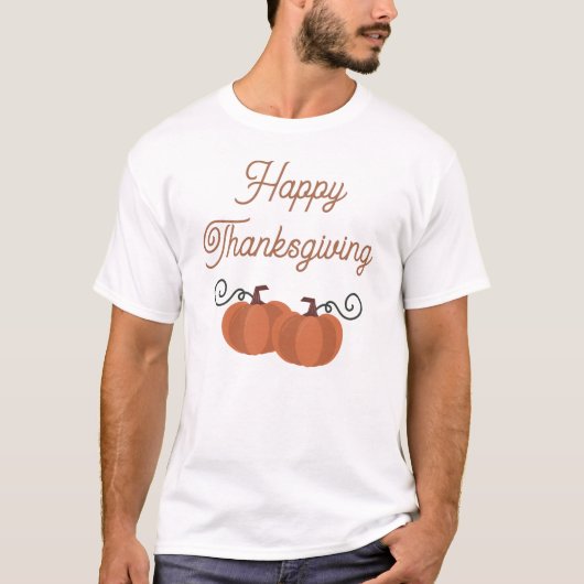 Prettig Thanksgiving Pompoen Herfst T-shirt (Voorkant)