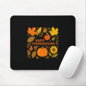 Prettig Thanksgiving Pompoen Herfstbladeren Oogst Muismat (Met muis)