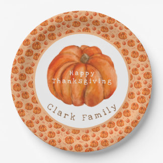 Prettig Thanksgiving Pompoen Papieren Bordje