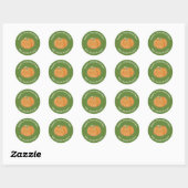 Prettig Thanksgiving Pompoen Tekening Ronde Sticker (Vel)