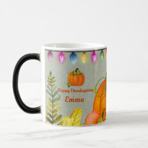 Prettig Thanksgiving Pompoenbladeren Herfst Festiv Magische Mok