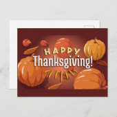 PRETTIG THANKSGIVING POMPOENEN BRIEFKAART (Voorkant / Achterkant)