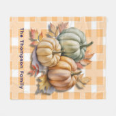 Prettig Thanksgiving Pompoenen & Herfstbladeren Fleece Deken (Voorkant (Horizontaal))