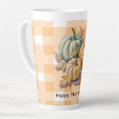 Prettig Thanksgiving Pompoenen & Herfstbladeren Latte Mok (Linkerhoek)