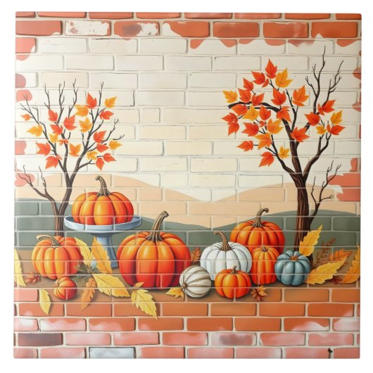 Prettig Thanksgiving Populair Mooie Herfst Tegeltje (Voorkant)