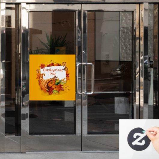 Prettig Thanksgiving Raamsticker (Kantoordeur)