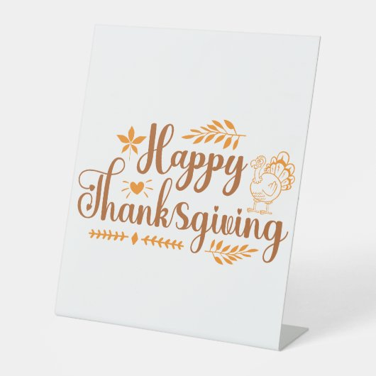 Prettig Thanksgiving Reclamebord Met Voetstuk (Voorkant)