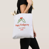 Prettig Thanksgiving rode groene bladeren kers naa Tote Bag (Dichtbij)