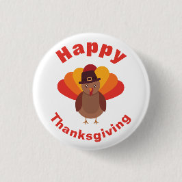 Prettig Thanksgiving Ronde Button 3,2 Cm