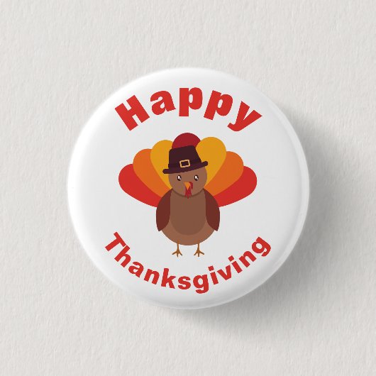 Prettig Thanksgiving Ronde Button 3,2 Cm (Voorkant)