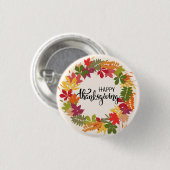 Prettig Thanksgiving Ronde Button 3,2 Cm (Voorkant /achterkant)