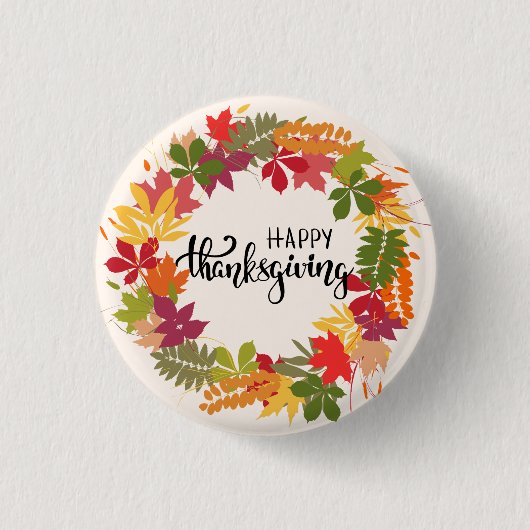 Prettig Thanksgiving Ronde Button 3,2 Cm (Voorkant)