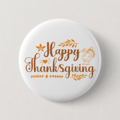 Prettig Thanksgiving Ronde Button 5,7 Cm (Voorkant)