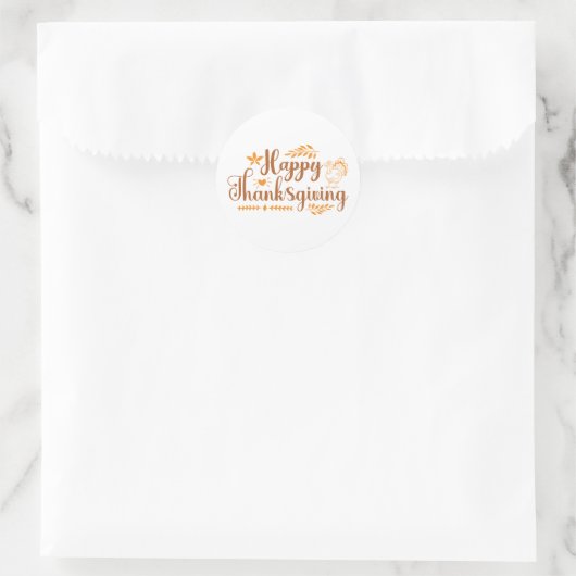 Prettig Thanksgiving Ronde Sticker (Tas)