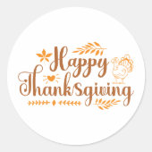 Prettig Thanksgiving Ronde Sticker (Voorkant)
