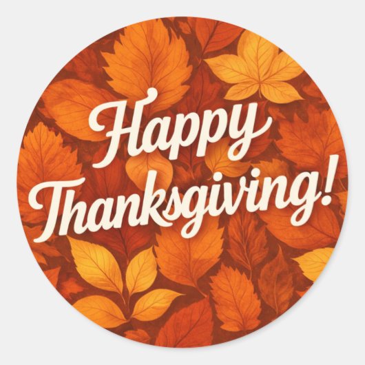 Prettig Thanksgiving Ronde Sticker (Voorkant)