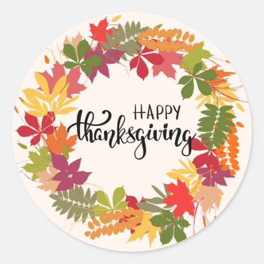 Prettig Thanksgiving Ronde Sticker (Voorkant)