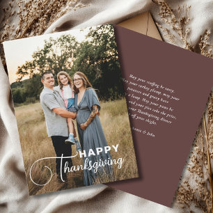 "Prettig Thanksgiving" Script Lettertype, 1 Foto Feestdagenkaart