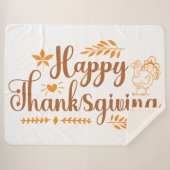 Prettig Thanksgiving Sherpa Deken (Voorkant (horizontaal))