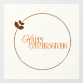 Prettig Thanksgiving tekst blad cirkel Raamsticker (Vel)
