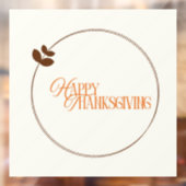 Prettig Thanksgiving tekst blad cirkel Raamsticker (Vel 2)