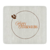 Prettig Thanksgiving tekst blad cirkel Snijplank (Voorkant)