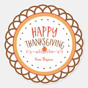 Prettig Thanksgiving-vakantie herfst herfststicker Ronde Sticker
