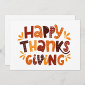 Prettig Thanksgiving-vakantiewenskaart Feestdagenkaart (Voorkant / Achterkant)