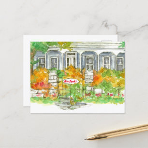 Prettig Thanksgiving Van Makelaar Nieuw Huis Herfs Briefkaart