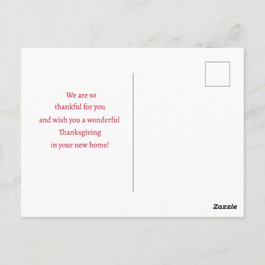 Prettig Thanksgiving Van Makelaar Nieuw Thuis Herf Briefkaart (Achterkant)