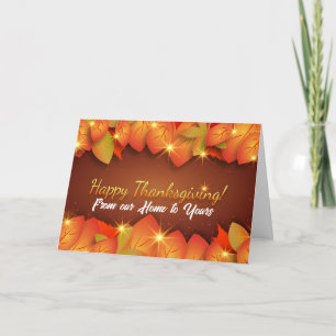 Prettig Thanksgiving van Ons Huis naar Jouw Huis Bedankkaart