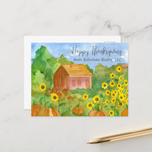 Prettig Thanksgiving van Realtor House Sunflowers  Briefkaart