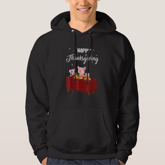 Prettig Thanksgiving Varkens Hoodie (Voorkant)