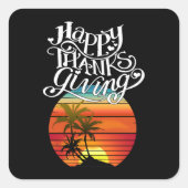 prettig thanksgiving vierkante sticker (Voorkant)