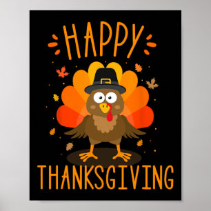 Prettig Thanksgiving voor kalkoendag gezinsdiner Poster