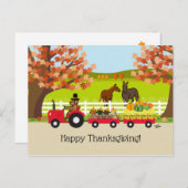 Prettig Thanksgiving Vos Rood Labrador Trekker Briefkaart (Voorkant / Achterkant)