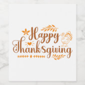 Prettig Thanksgiving Wijn Etiket (Enkel label)
