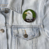 Prettig Thanksgiving Witte Amerikaanse Zeearend Ronde Button 5,7 Cm (In situ)