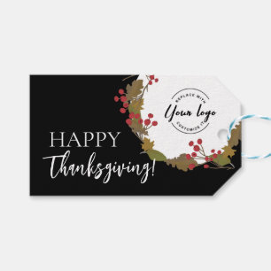 Prettig Thanksgiving Zakelijk Logo Herfst Cadeaulabel