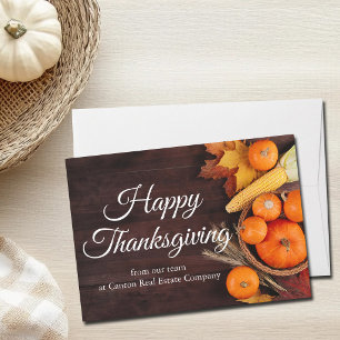 Prettig Thanksgiving Zakelijke Pompoenen Aangepast Feestdagenkaart