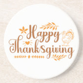 Prettig Thanksgiving Zandsteen Onderzetter (Voorkant)