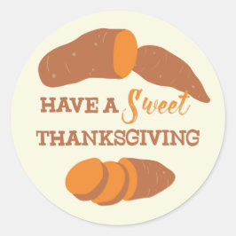 Prettig Thanksgiving Zoete Aardappelen Ronde Sticker