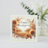Prettig Thanksgiving Zonnebloemen Kaart (Staand voorkant)