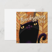 Prettig Thanksgiving Zwarte Kat Herfst Feestdagenkaart (Voorkant / Achterkant)