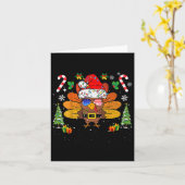 Prettig Thanksmas Fijne Thanksgiving Kerstman Kalk Kaart (Gele Bloem)