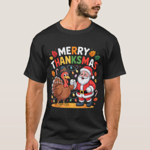 Prettig Thanksmas Kerstmis Thanksgiving Kerstmis T-shirt