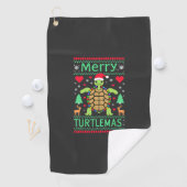 Prettig Turtlemas Kerstverlichting Cute Turtle Ker Golfhanddoek (Insitu)
